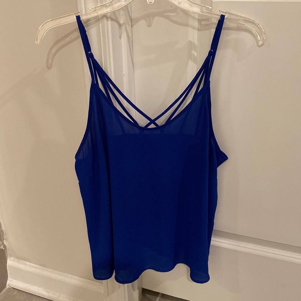 Lush Blue Crop Tank Top